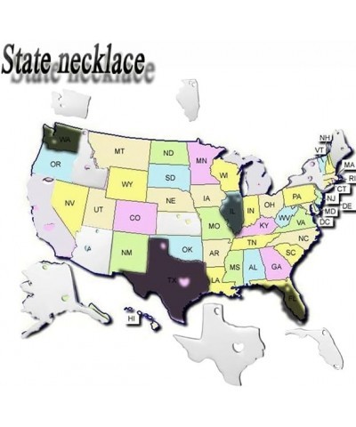 State Necklace Pendant Country Map Pendant Charm Jewelry Gift for Women Teens Massachusetts $6.78 Necklaces