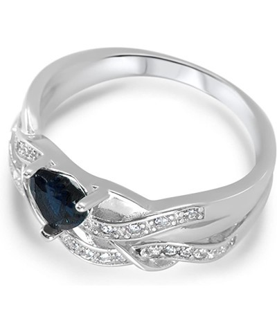 His and Hers 3 Piece Trio Sterling Silver Titanium Blue Wedding Band Engagement Ring Set Her 8 - His 12 $39.90 Sets