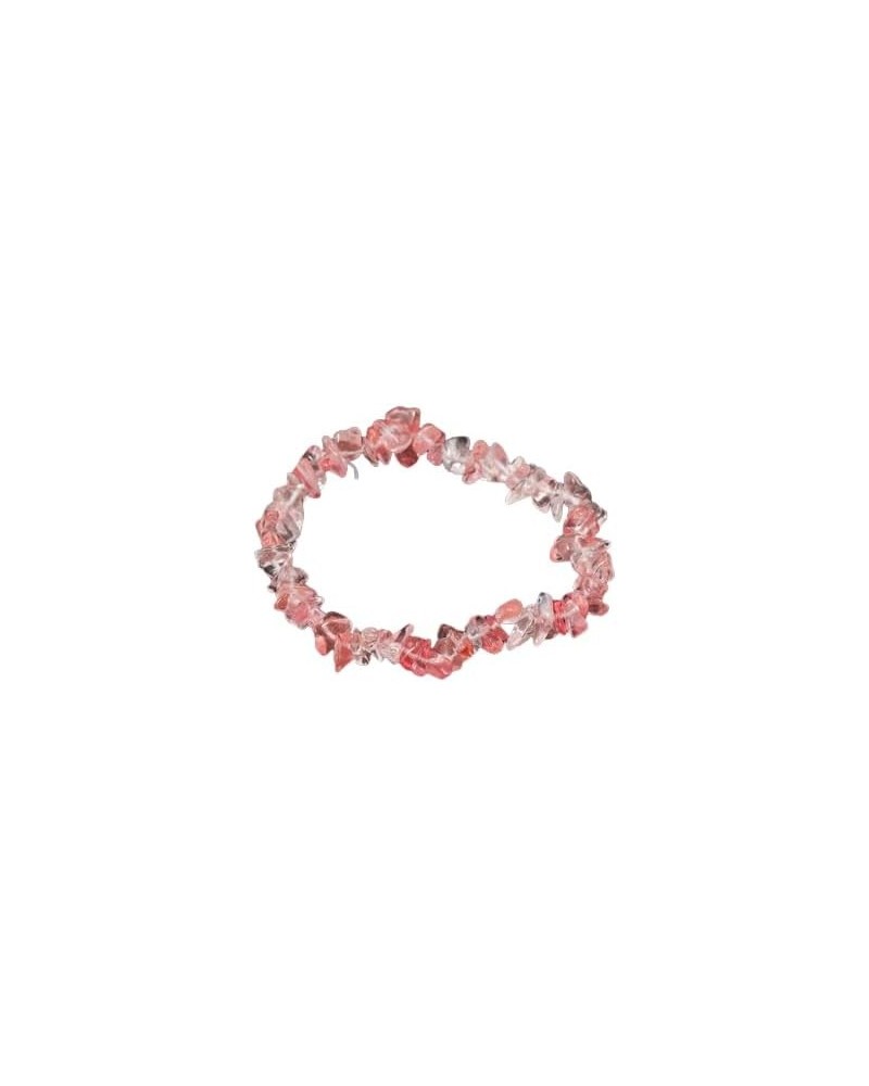 Grening Premium Natural Crystal Chip Bead Bracelet Natural Healing Power Gemstone Crystal Beads Unisex Adjustable Watermelon ...