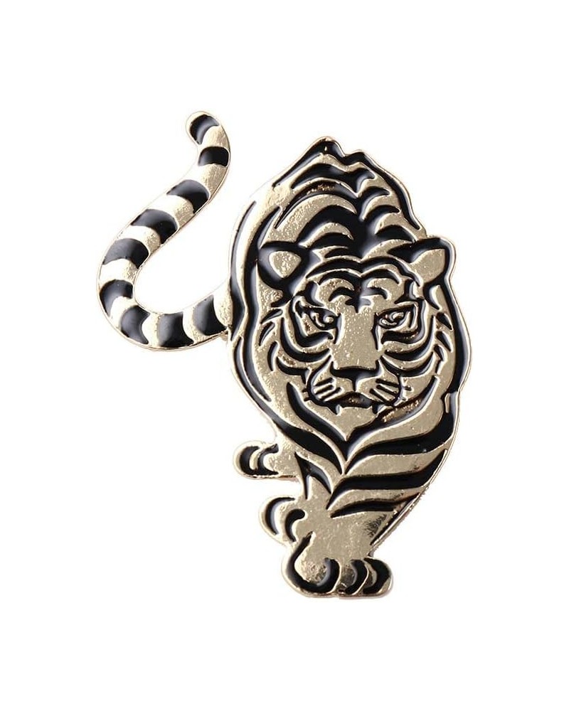 Antique Gold Silver Tiger Brooch Animal Enamel Pins Wildlife Tiger Brooches for Men Women Birthday Souvenirs Gifts gold $4.79...