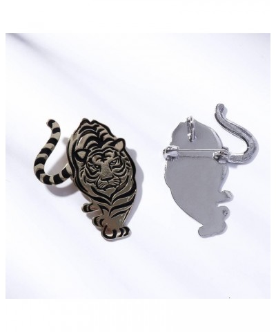 Antique Gold Silver Tiger Brooch Animal Enamel Pins Wildlife Tiger Brooches for Men Women Birthday Souvenirs Gifts gold $4.79...