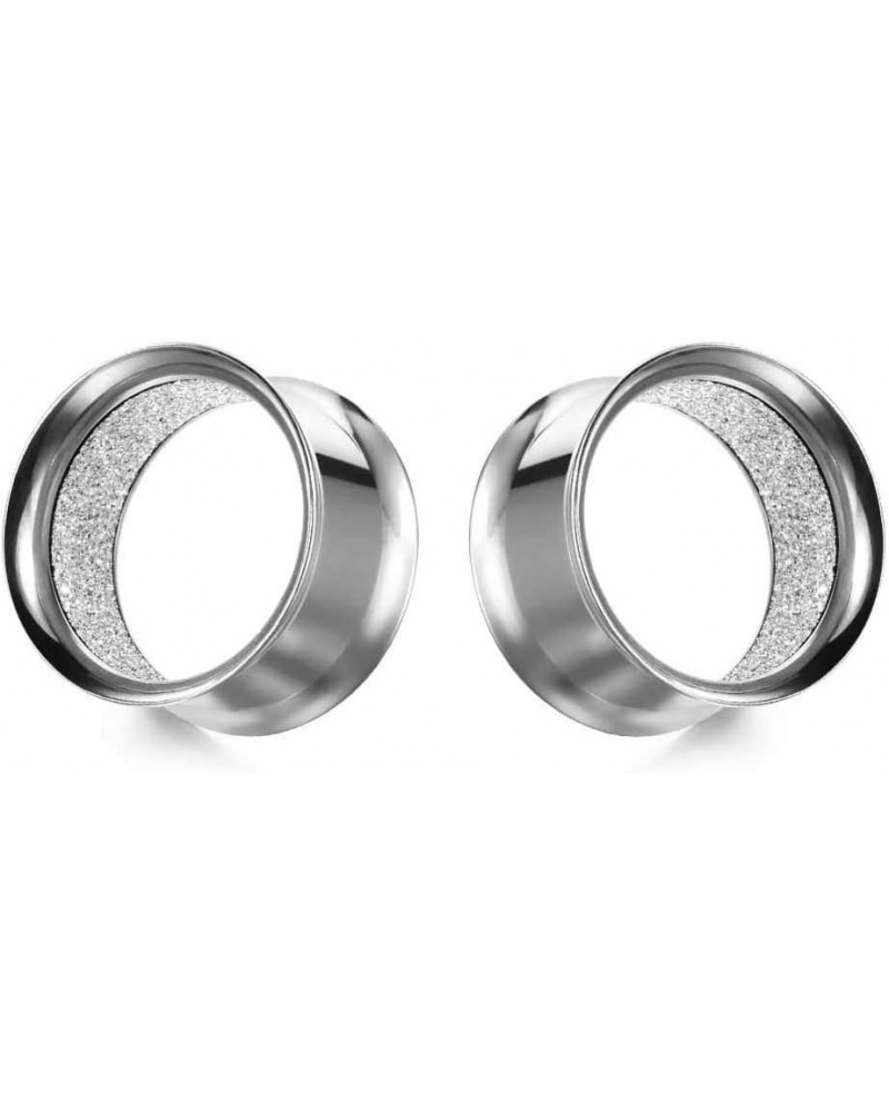 Upgrade Eyelet Tunnels And Plugs Flesh Ear Gauges Earrings Piercing Double Flared Stretchers Expander 6mm to 25mm. Silver 3/4...