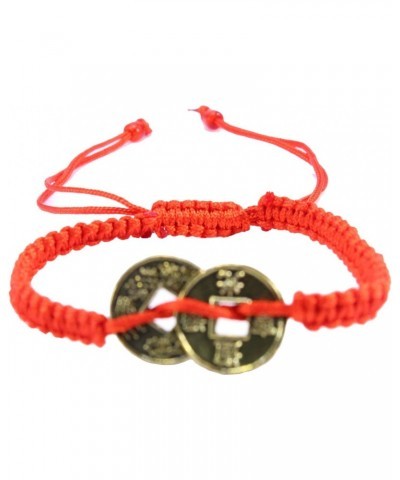 Red String Chinese feng shui Coins Adjustable Bracelets - One Size fits Most Adults $9.59 Bracelets