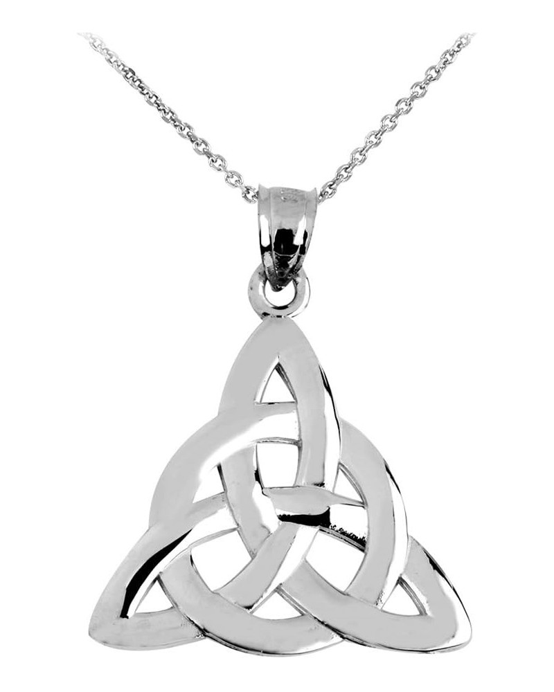 925 Sterling Silver Traditional Celtic Trinity Knot Pendant Necklace - Choice of Style 16" Chain $7.64 Pendants