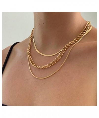 Layered Paperclip Chain Necklace for Women Trendy Gold Snake Chain Necklace Silver Paper Clip Necklace Chunky Heart Pendant N...