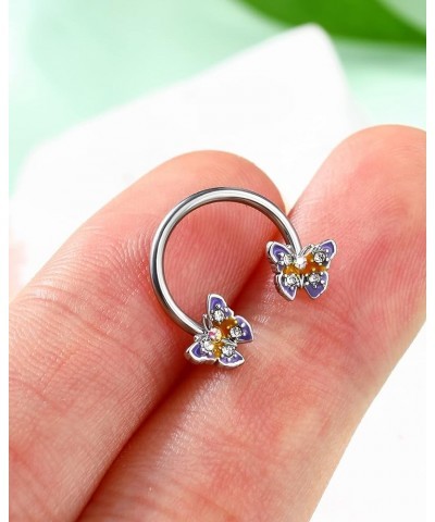 16G Butterfly Septum Ring Daith Earrings 316L Surgical Steel Nose Rings Daith Piercing Jewelry Tragus Conch Hoop Cartilage Ho...