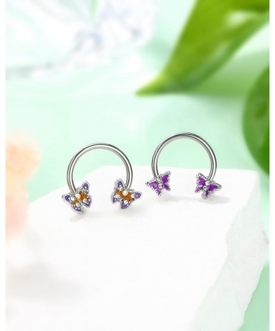 16G Butterfly Septum Ring Daith Earrings 316L Surgical Steel Nose Rings Daith Piercing Jewelry Tragus Conch Hoop Cartilage Ho...