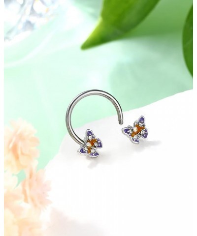 16G Butterfly Septum Ring Daith Earrings 316L Surgical Steel Nose Rings Daith Piercing Jewelry Tragus Conch Hoop Cartilage Ho...