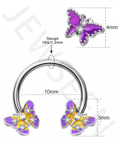 16G Butterfly Septum Ring Daith Earrings 316L Surgical Steel Nose Rings Daith Piercing Jewelry Tragus Conch Hoop Cartilage Ho...