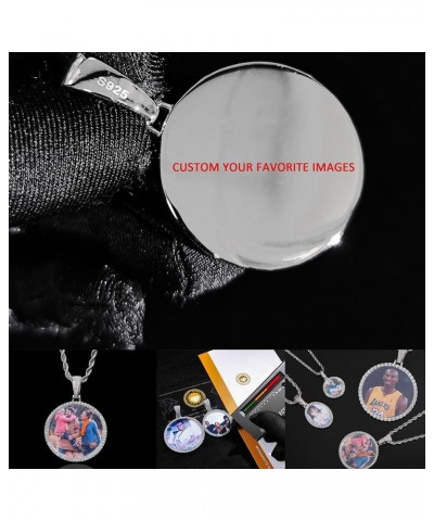 Customized Photo Necklace Customized Necklace for Men and Women Personalized Necklace Silver Round Jewelry Gift for European ...