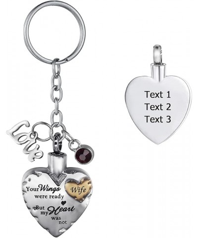 Your Wings were Ready but My Heart was Not Stainless Steel Cremation Jewelry for Ash Urn Keychain Gold Wife - Customized $10....