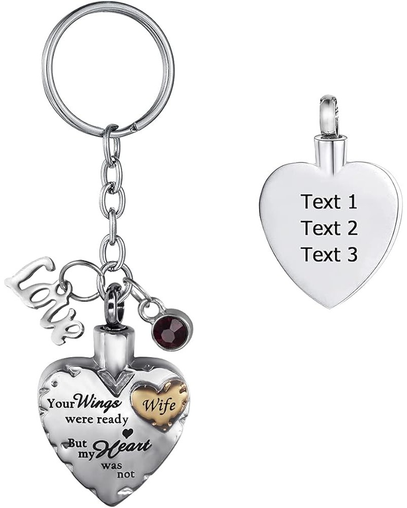 Your Wings were Ready but My Heart was Not Stainless Steel Cremation Jewelry for Ash Urn Keychain Gold Wife - Customized $10....