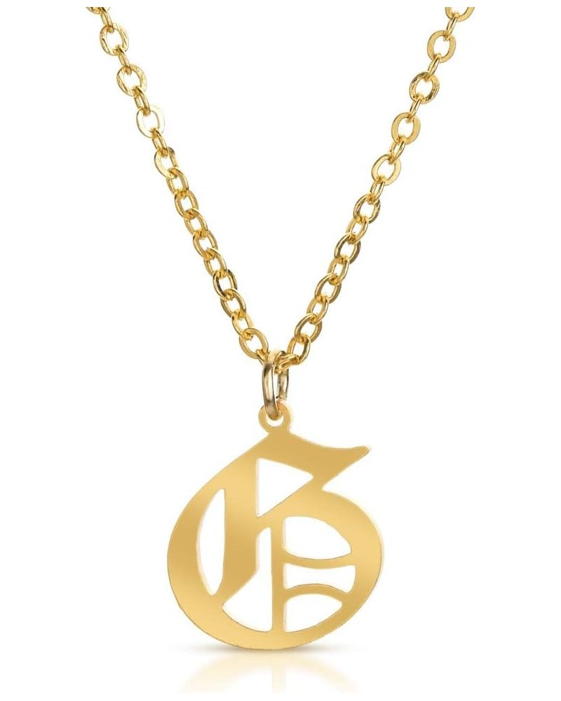 Stainless Steel Gold Plated Gothic, Old English Initial A - Z Letter Alphabet Pendant Necklace G $10.19 Necklaces