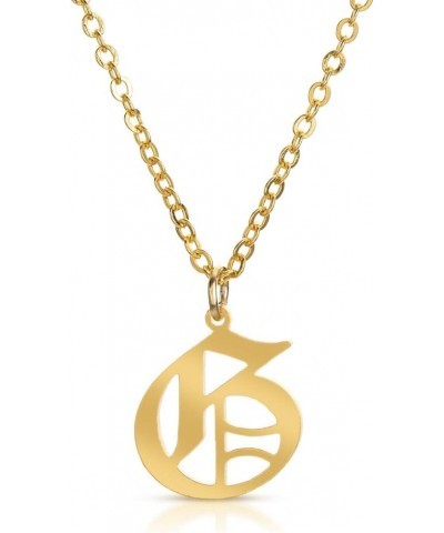 Stainless Steel Gold Plated Gothic, Old English Initial A - Z Letter Alphabet Pendant Necklace G $10.19 Necklaces