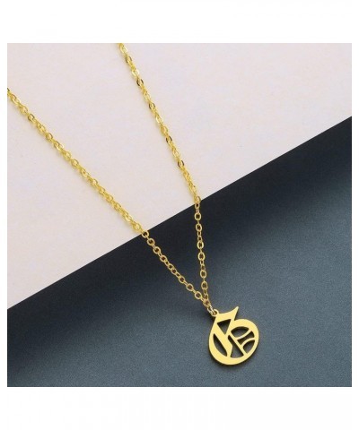 Stainless Steel Gold Plated Gothic, Old English Initial A - Z Letter Alphabet Pendant Necklace G $10.19 Necklaces