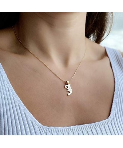 Stainless Steel Gold Plated Gothic, Old English Initial A - Z Letter Alphabet Pendant Necklace G $10.19 Necklaces