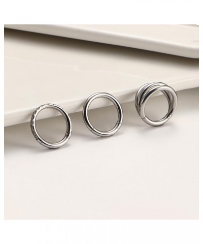 14G Hoop Belly Button Rings for Women 316L Surgical Steel Belly Button Rings Cubic Zirconia Silver Gold Plated Navel Rings Tr...