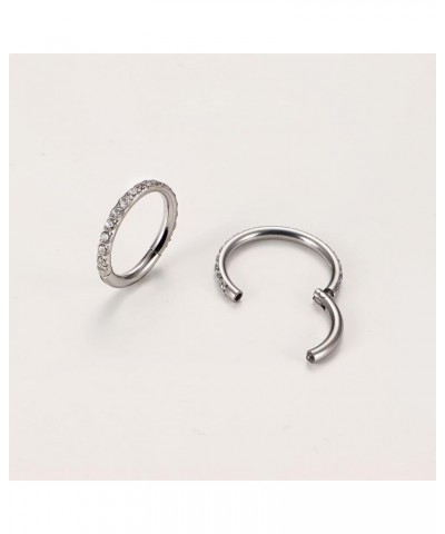 14G Hoop Belly Button Rings for Women 316L Surgical Steel Belly Button Rings Cubic Zirconia Silver Gold Plated Navel Rings Tr...