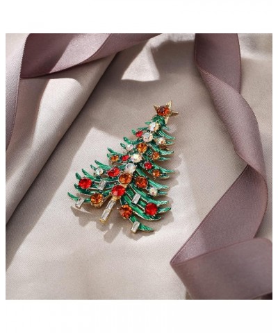 Lovely Xmas Gift Stunning Rhinestone Crystal Enamel Christmas Tree Star Brooch Pin for Women Teen Multicolor Gold-Tone $7.42 ...