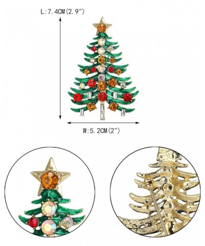 Lovely Xmas Gift Stunning Rhinestone Crystal Enamel Christmas Tree Star Brooch Pin for Women Teen Multicolor Gold-Tone $7.42 ...