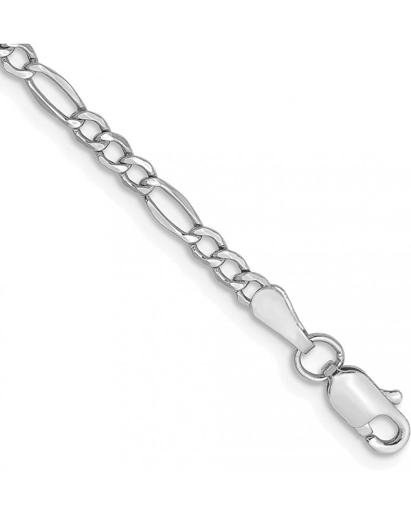 14K White Gold 2.5mm Semi-Solid Figaro with Lobster Lock Chain -7.0" 8.0" 9.0" 10.0 7.0 Inches $68.54 Necklaces