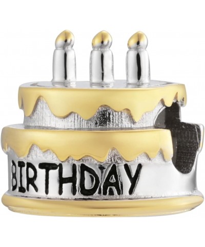 Happy Birthday Cake Gift 925 Sterling Silver Charm Bead For Pandora & Similar Charm Bracelets or Necklaces $18.80 Bracelets