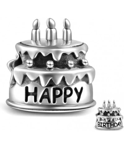 Happy Birthday Cake Gift 925 Sterling Silver Charm Bead For Pandora & Similar Charm Bracelets or Necklaces $18.80 Bracelets