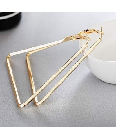 Stainless Steel Simple Geometric Big Hoop Earring For Women Girls… Triangle-GD $7.44 Earrings