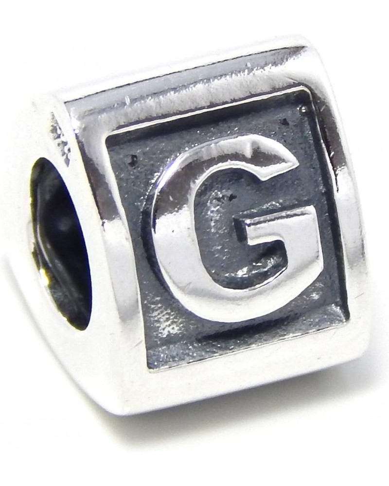 925 Sterling Silver Alphabet Triangle Charm Bead G $12.47 Bracelets