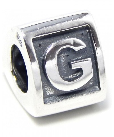 925 Sterling Silver Alphabet Triangle Charm Bead G $12.47 Bracelets