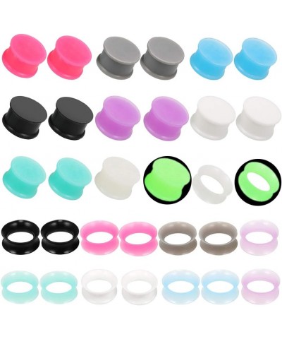 Oveta Ear Gauges for Ear Silicone Ear Plugs Soft Flexible Silicone Gauge Saddle Silicone Ear Plugs and Tunnels 6mm-20mm(16 Pa...