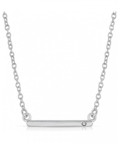 Sterling Silver Dipped Mother of the Groom Necklace with Crystal Accent Stone and Adjustable Chain $15.94 Necklaces