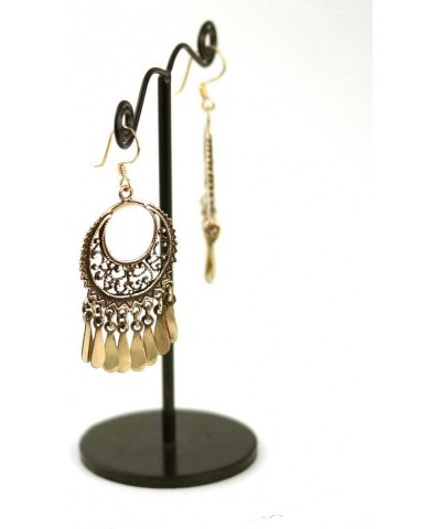 Bronze Bohemian Sun Moon Hippie Boho Filigree Chandelier Drop Dangle Earrings Vintage Thailand Jewelry $10.59 Earrings