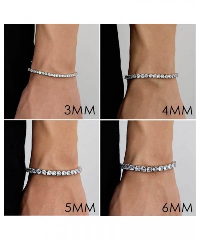 Tennis Bracelet Iced Out Diamond Bracelet Prong-Setting 5A Cubic Zirconia Bracelet for Men Women 3mm 4mm 5mm 6mm, 6.5/7/8/9 I...