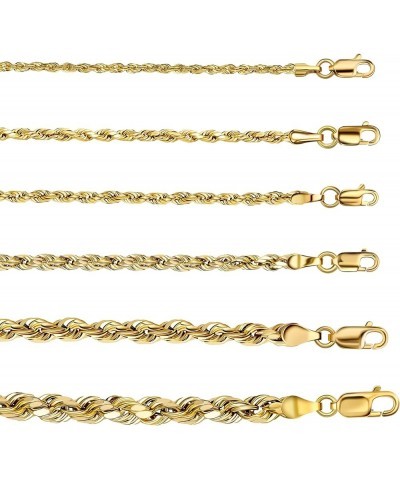 18K Yellow Gold 1.5MM, 1.8MM, 2MM, 2.5MM, 3MM, 4MM, or 5MM Diamond Cut Rope Chain Necklace Unisex Sizes 16"-30 3MM 8.0 Inches...