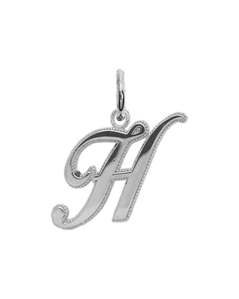 Solid 14k Gold Personalized Cursive-Style"A-Z" Initial Pendant (Size S/M/L) Medium (H) White Gold $66.70 Pendants