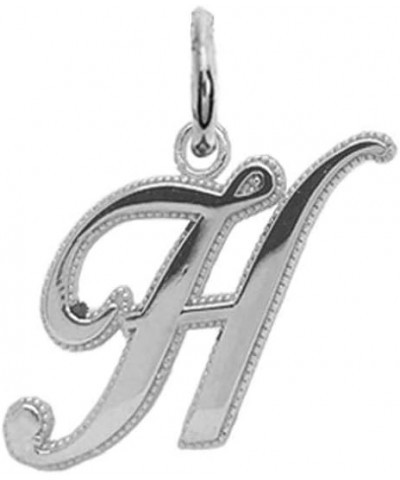 Solid 14k Gold Personalized Cursive-Style"A-Z" Initial Pendant (Size S/M/L) Medium (H) White Gold $66.70 Pendants