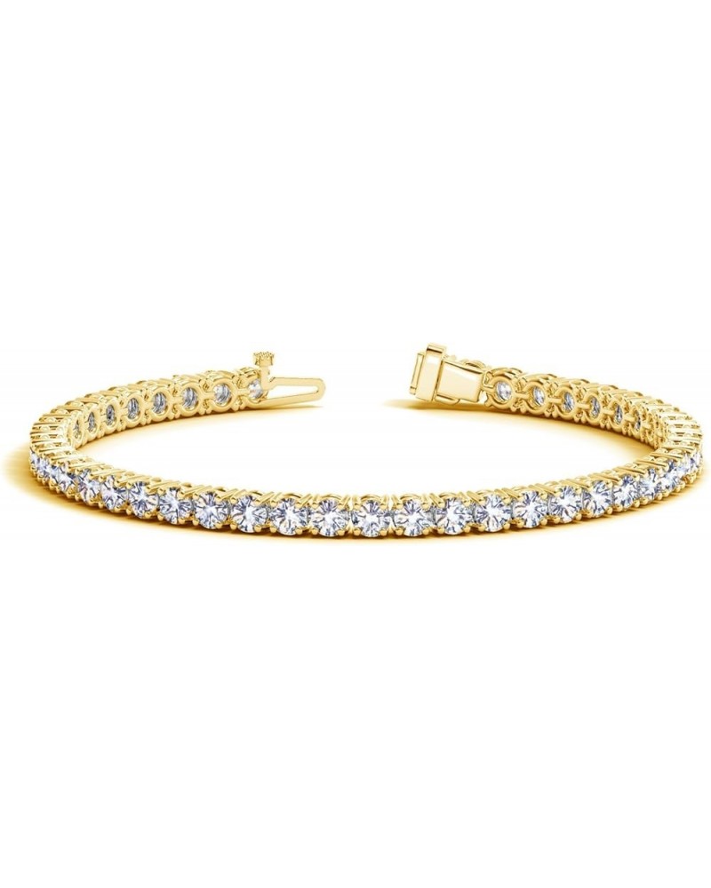 1-20 Carat LAB GROWN Classic Diamond Tennis Bracelet 4 Prong Ultra Premium Collection (E-F Color, VS2-SI1 Clarity) Yellow Gol...