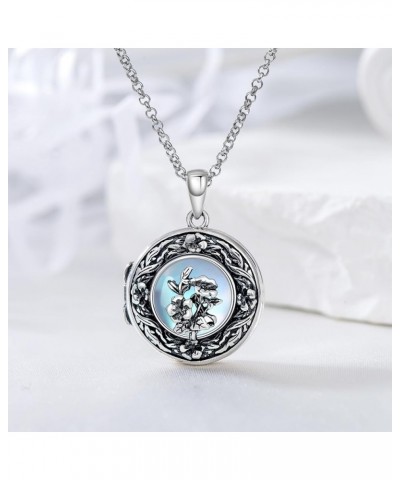 Birth Flower Locket Necklace for Women That Holds Pictures Sterling Silver Memorial Necklace Locket Jewelry Gifts for Women S...