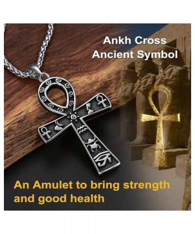 Men Stainless Steel Ankh Cross Necklace, Egyptian Jewelry-Send Gift Box Engrave-cross-stainless $10.19 Necklaces