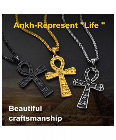 Men Stainless Steel Ankh Cross Necklace, Egyptian Jewelry-Send Gift Box Engrave-cross-stainless $10.19 Necklaces