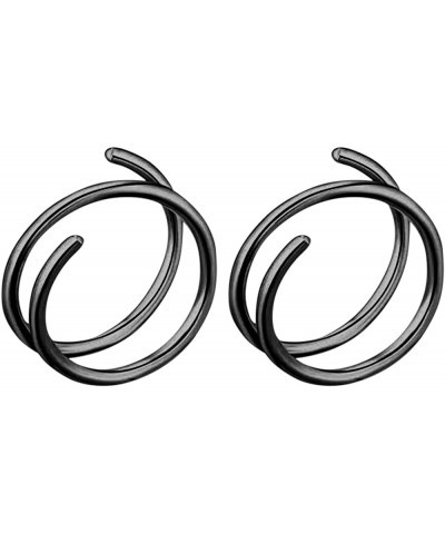 Spiral Nose Hoop for Ladies, Nose Ring for Women Double Nose Hoop Ring for Piercing Nose Hoop Stainless Steel One Size $3.63 ...