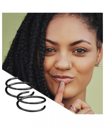 Spiral Nose Hoop for Ladies, Nose Ring for Women Double Nose Hoop Ring for Piercing Nose Hoop Stainless Steel One Size $3.63 ...