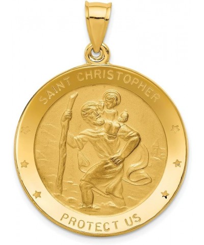 Gold St. Christopher Medal 14K Yellow White Gold Saint Christopher Medal Pendant 14k Y-Gold - 29.7mm $154.04 Pendants