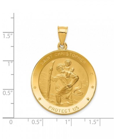 Gold St. Christopher Medal 14K Yellow White Gold Saint Christopher Medal Pendant 14k Y-Gold - 29.7mm $154.04 Pendants