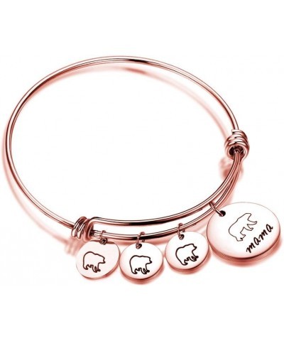 Mama Bear Bracelet with 1 2 3 Cubs Adjustable Bangle Bracelet Mom Gifts 3 Cubs Rose Gold $9.50 Bracelets