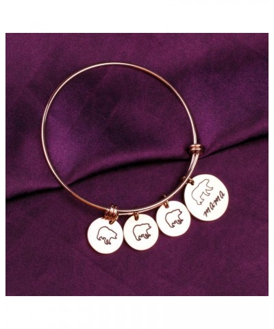 Mama Bear Bracelet with 1 2 3 Cubs Adjustable Bangle Bracelet Mom Gifts 3 Cubs Rose Gold $9.50 Bracelets