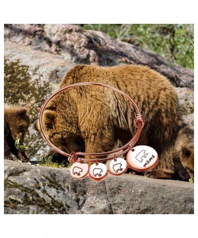 Mama Bear Bracelet with 1 2 3 Cubs Adjustable Bangle Bracelet Mom Gifts 3 Cubs Rose Gold $9.50 Bracelets