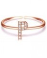 14K Rose Gold Plated Stackable Initial Letter Ring 925 Sterling Silver Alphabet Rings Fashion for Women Girls, Valentine's Da...