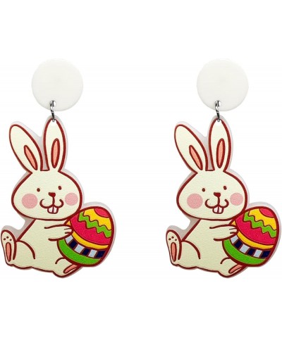 Easter Earrings for Women Girls,Cute Colorful Acrylic Easter Bunny Earrings,Easter Egg Rabbit Earrings,Cute Animal Earrings C...